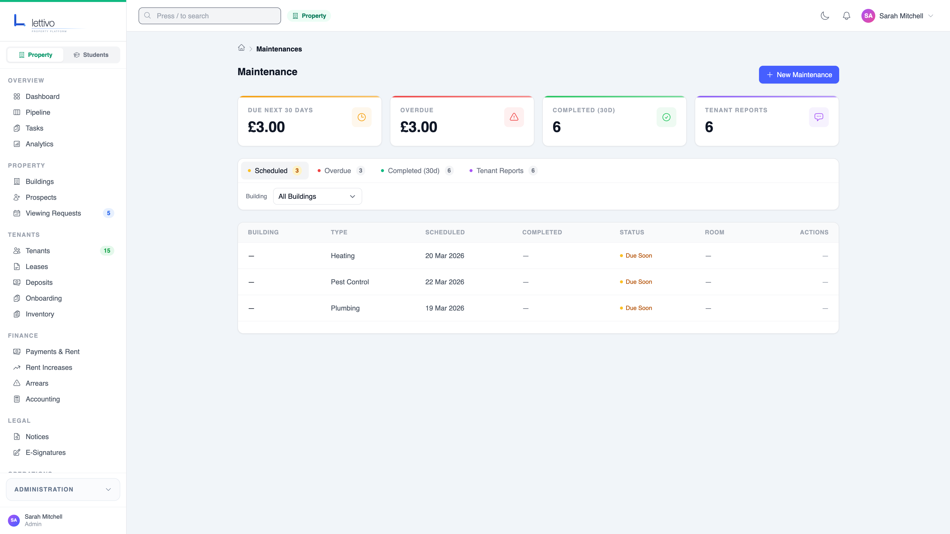 Maintenance job tracking