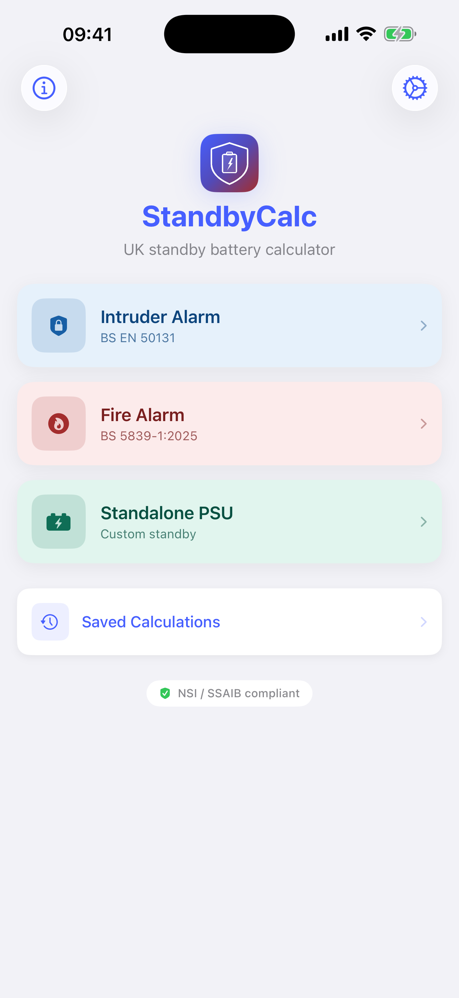 StandbyCalc home screen